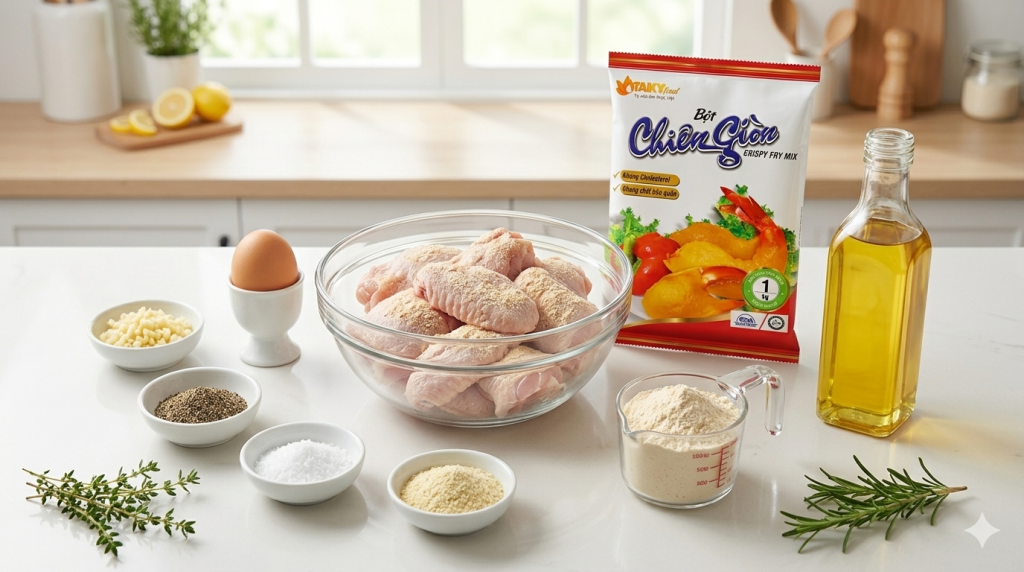 Nguyên Liệu Làm Gà Chiên Giòn