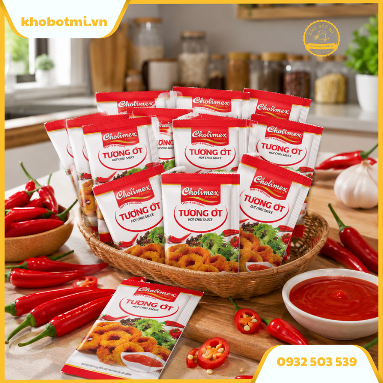 Tương Ớt Cholimex Gói 10g - Thùng 800 gói Tương Ớt Cholimex Gói 10g - Thùng 800 gói